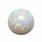 Created Opal 1PC Medium 9x9 MM Round Cabochon White Fiery semi Precious Loose Gemstone