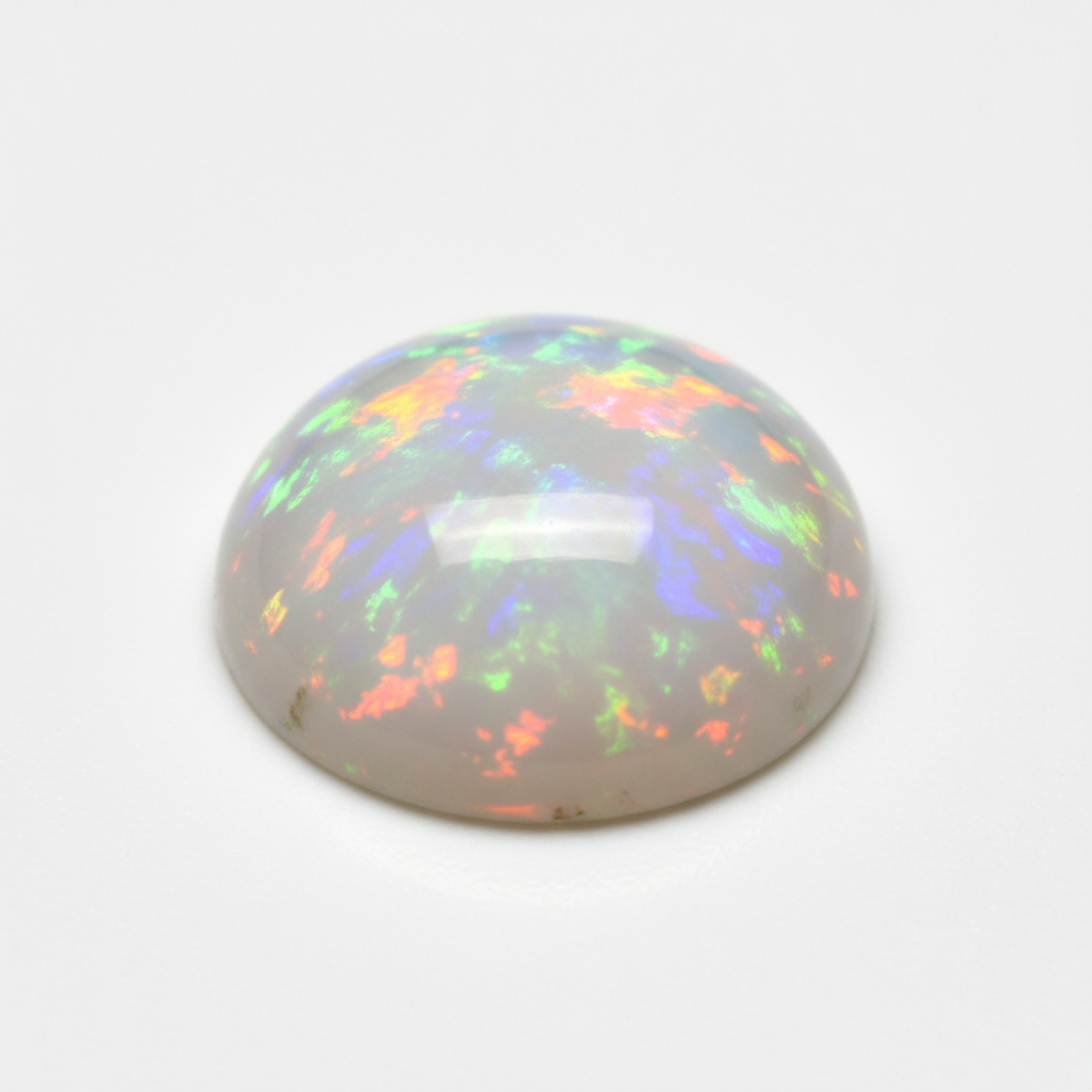 Created Opal 1PC Medium 9x9 MM Round Cabochon White Fiery semi Precious Loose Gemstone Immagine secondaria del prodotto