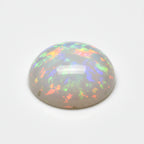Created Opal 1PC Medium 9x9 MM Round Cabochon White Fiery semi Precious Loose Gemstone