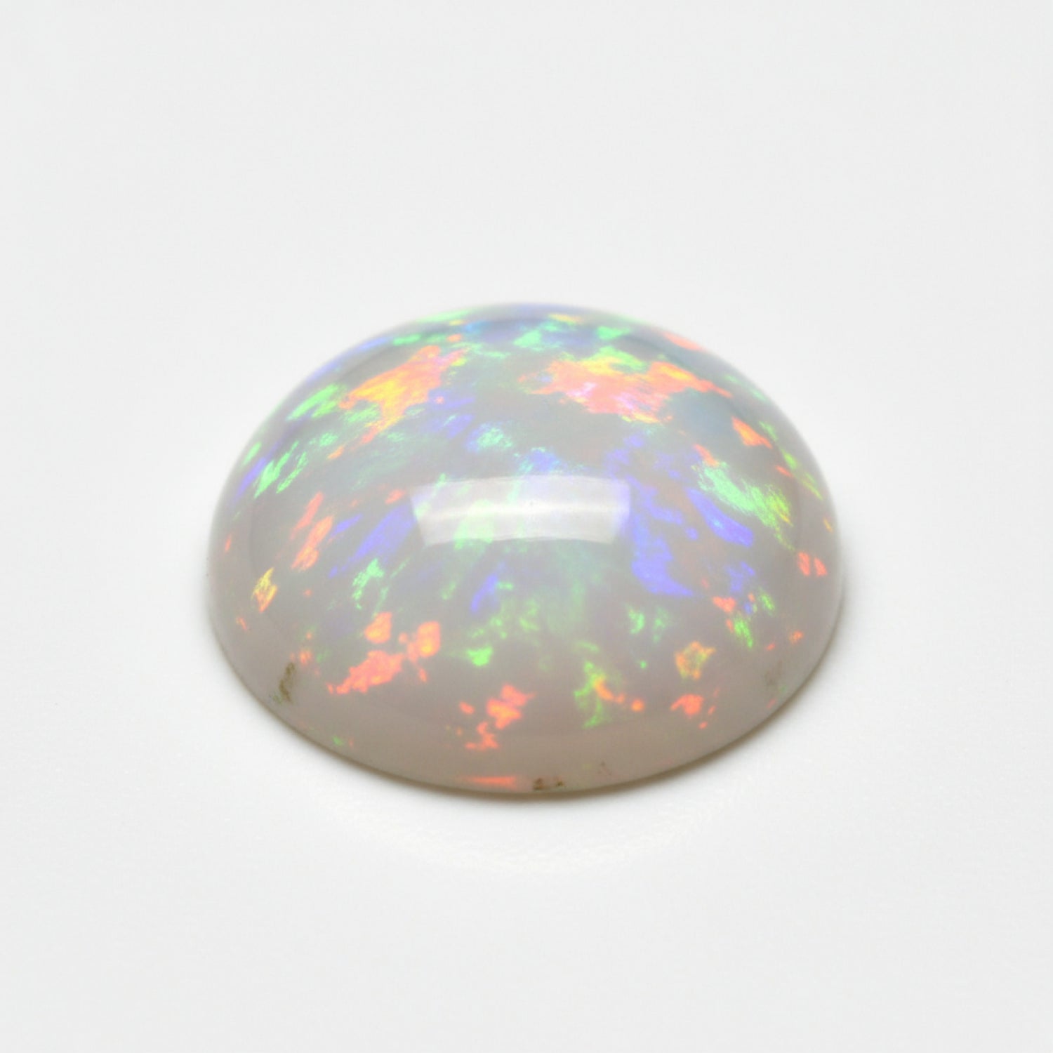 Created Opal 1PC Medium 9x9 MM Round Cabochon White Fiery semi Precious Loose Gemstone