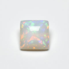 Created Opal 1PC Large 10x10 MM Square Cabochon White Superior semi Precious Loose Gemstone