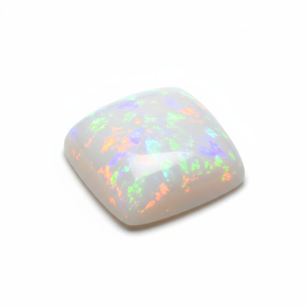 Created Opal 1PC Large 10x10 MM Square Cabochon White Superior semi Precious Loose Gemstone