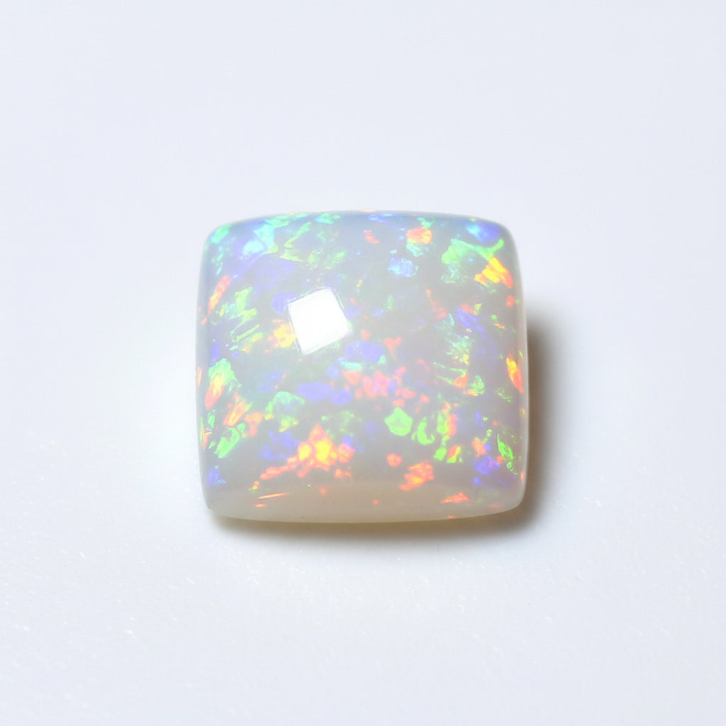 Created Opal 10PC Tiny 3x3 MM Square Cabochon White Luster semi Precious Loose Gems