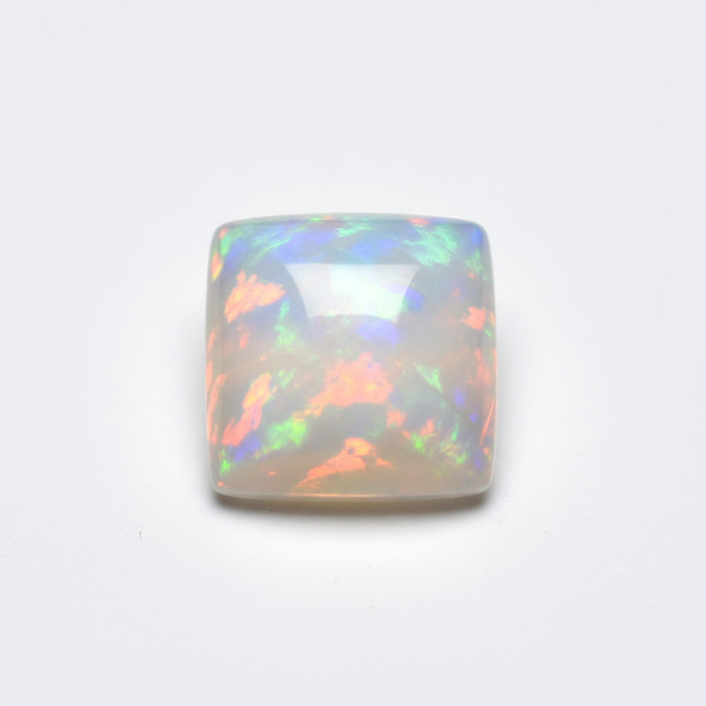 Created Opal 10PC Tiny 4x4 MM Square Cabochon White Lustrous semi Precious Loose Gemstone