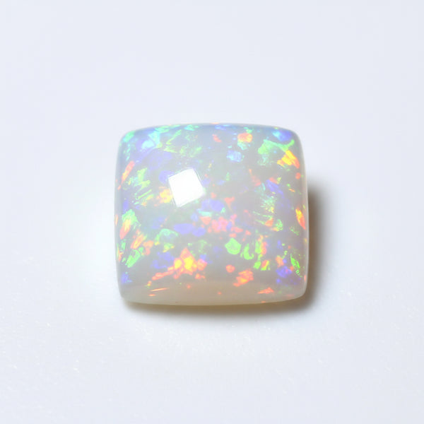 Created Opal 10PC Tiny 5x5 MM Square Cabochon White Shine semi Precious Loose Gemstones