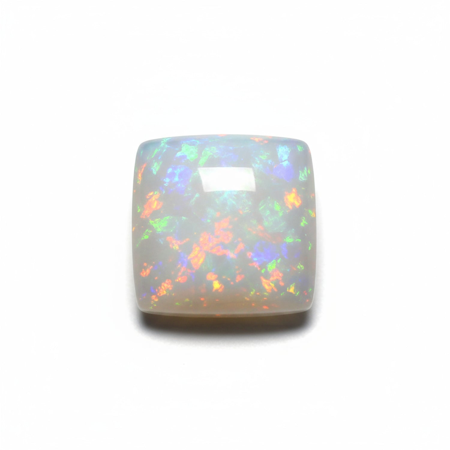Created Opal 1PC Small 7x7 MM Square Cabochon White High-Quality semi Precious Precious Gemstone