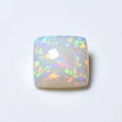 Created Opal 1PC Medium 9x9 MM Square Cabochon White Genuine semi Precious Loose Gems