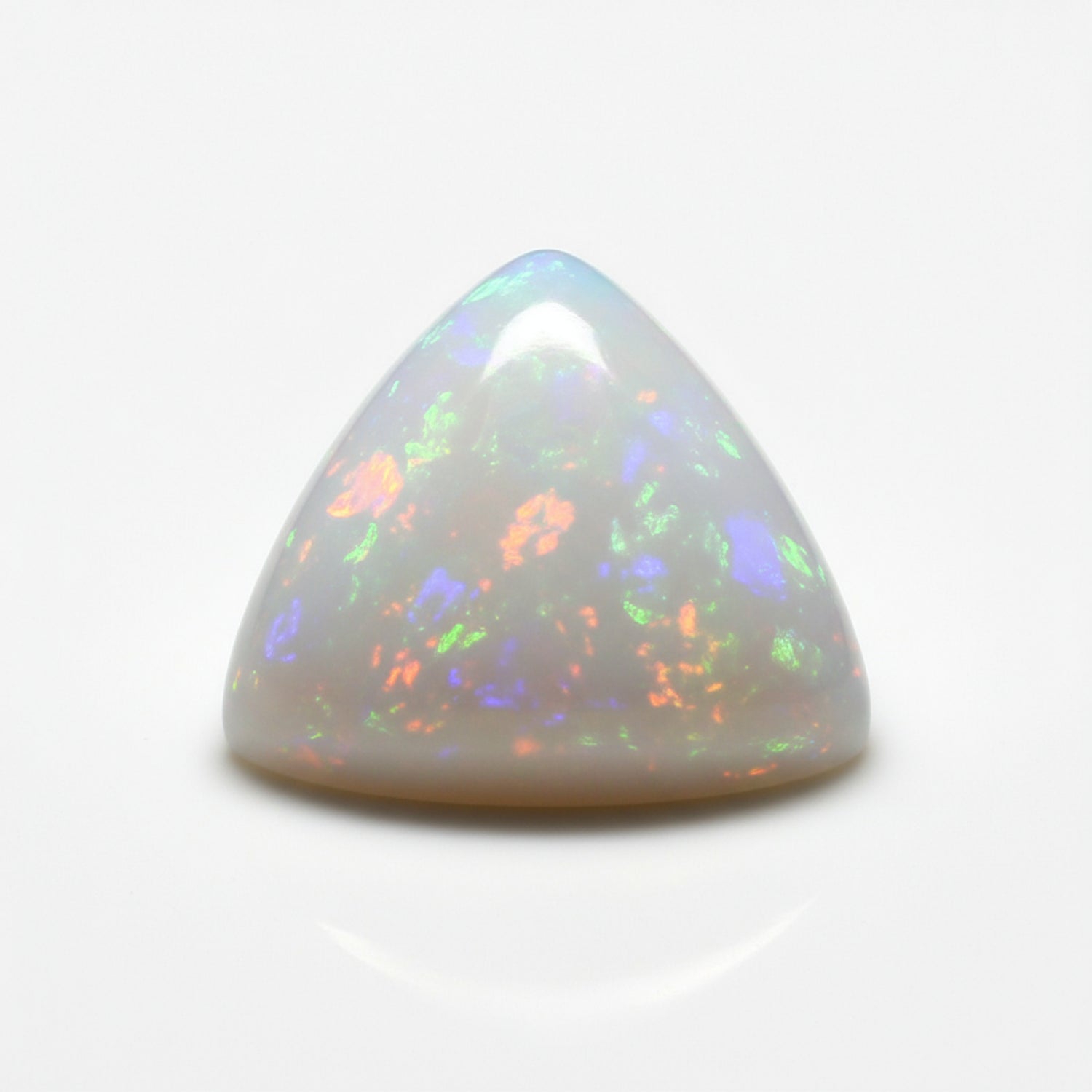 Created Opal 1PC Large 10x10 MM Triangle Cabochon White Shine semi Precious Precious Gemstone