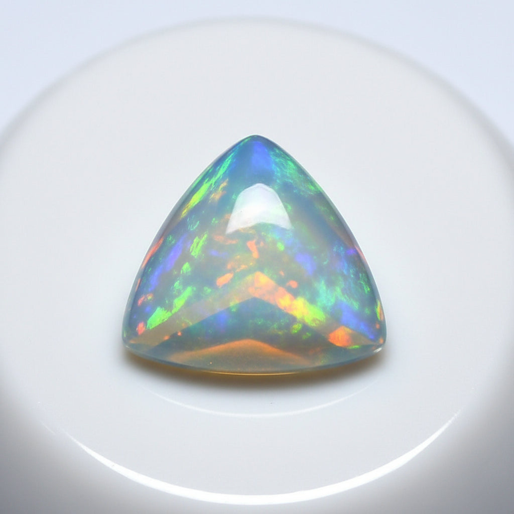 Created Opal 1PC Large 10x10 MM Triangle Cabochon White Shine semi Precious Precious Gemstone