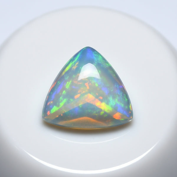 Created Opal 1PC Large 10x10 MM Triangle Cabochon White Shine semi Precious Precious Gemstone
