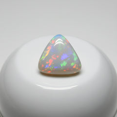 Created Opal 10PC Tiny 3x3 MM Triangle Cabochon White Fiery semi Precious Semi Precious Gemstone
