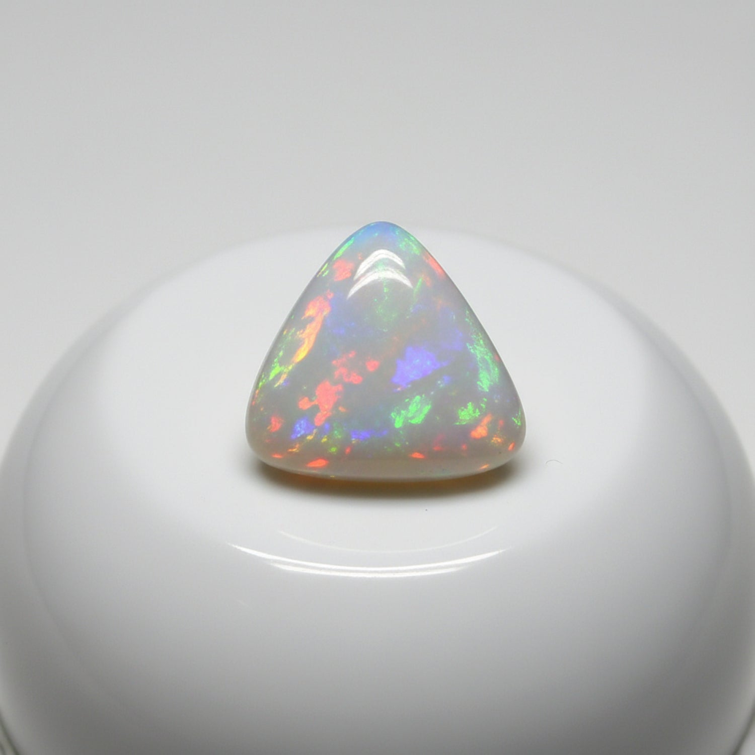 Created Opal 10PC Tiny 4x4 MM Triangle Cabochon White Brilliant semi Precious Precious Gemstone