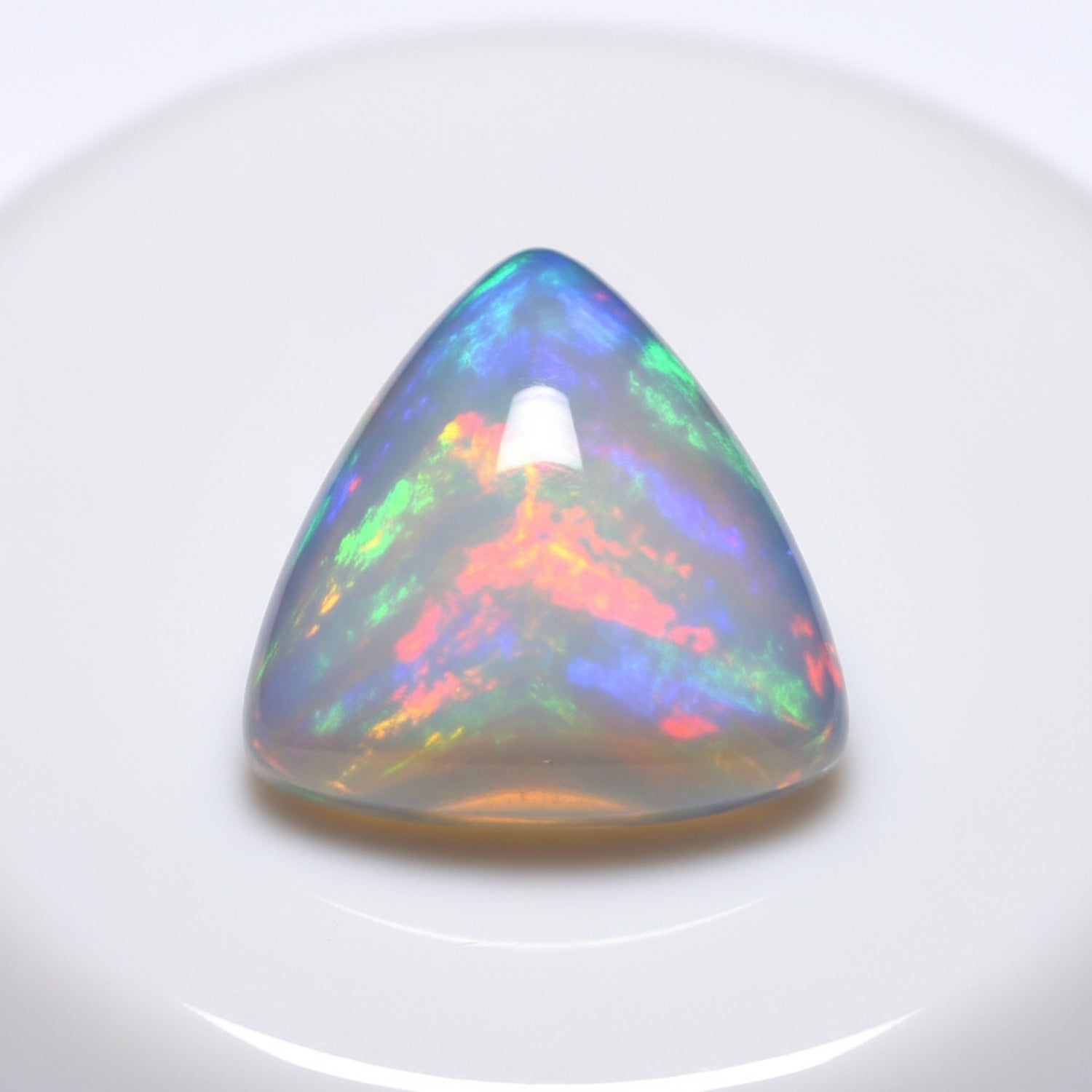 Created Opal 10PC Tiny 5x5 MM Triangle Cabochon White Sparkling semi Precious Gems