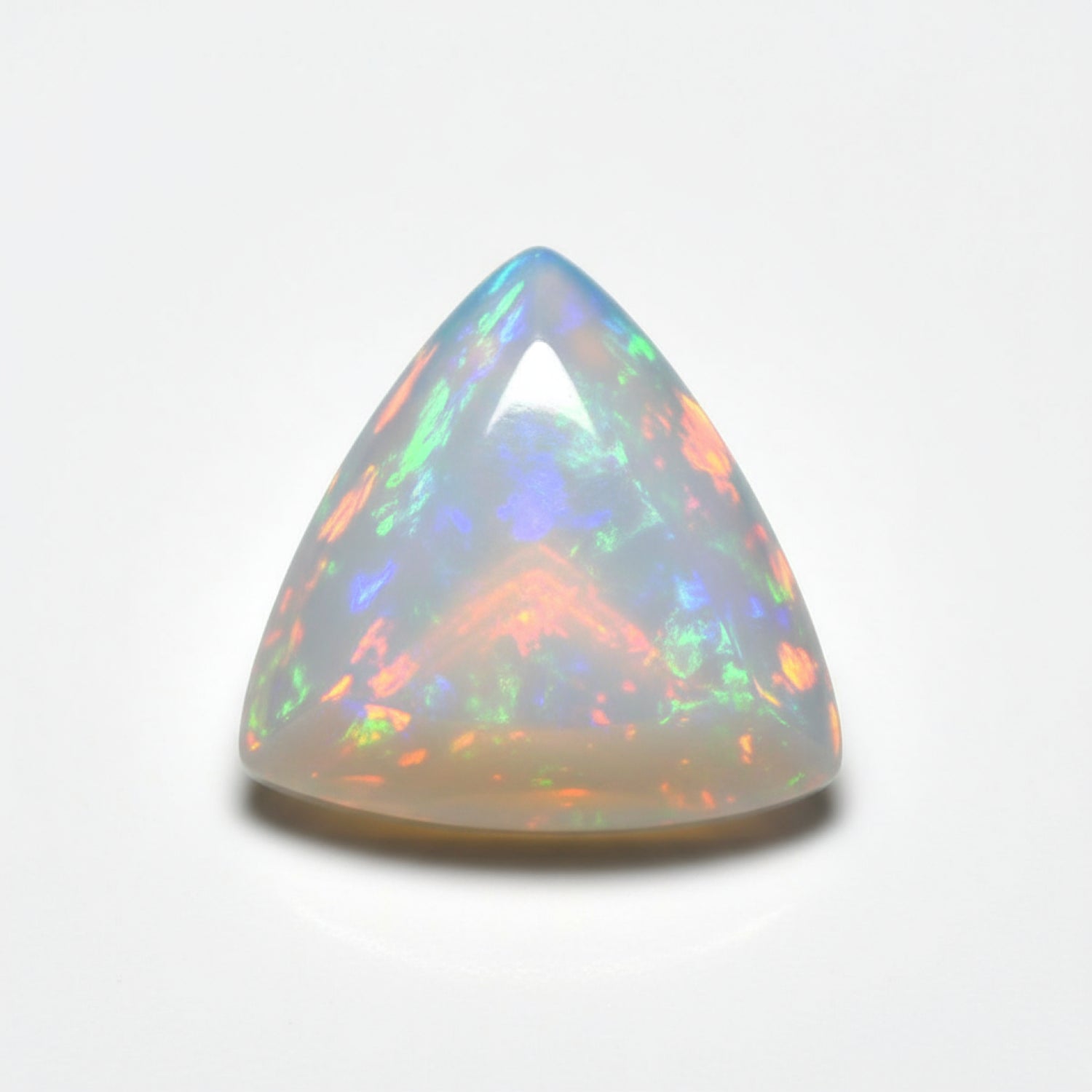 Created Opal 1PC Tiny 6x6 MM Triangle Cabochon White Polished semi Precious Loose Gems