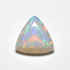 Created Opal 1PC Tiny 6x6 MM Triangle Cabochon White Polished semi Precious Loose Gems