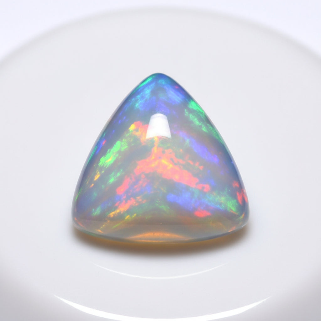Created Opal 1PC Tiny 6x6 MM Triangle Cabochon White Polished semi Precious Loose Gems