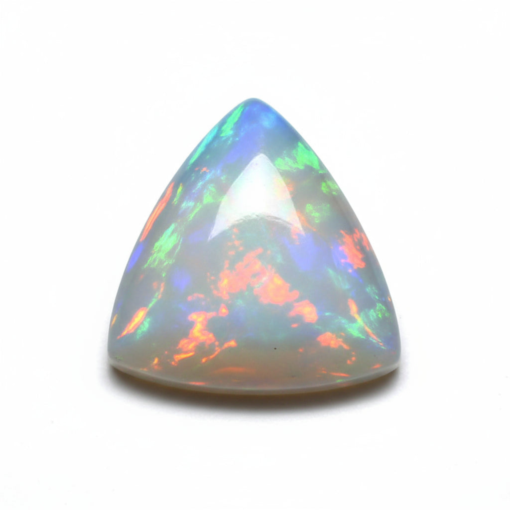 Created Opal 1PC Small 7x7 MM Triangle Cabochon White Splendid semi Precious Loose Gemstone