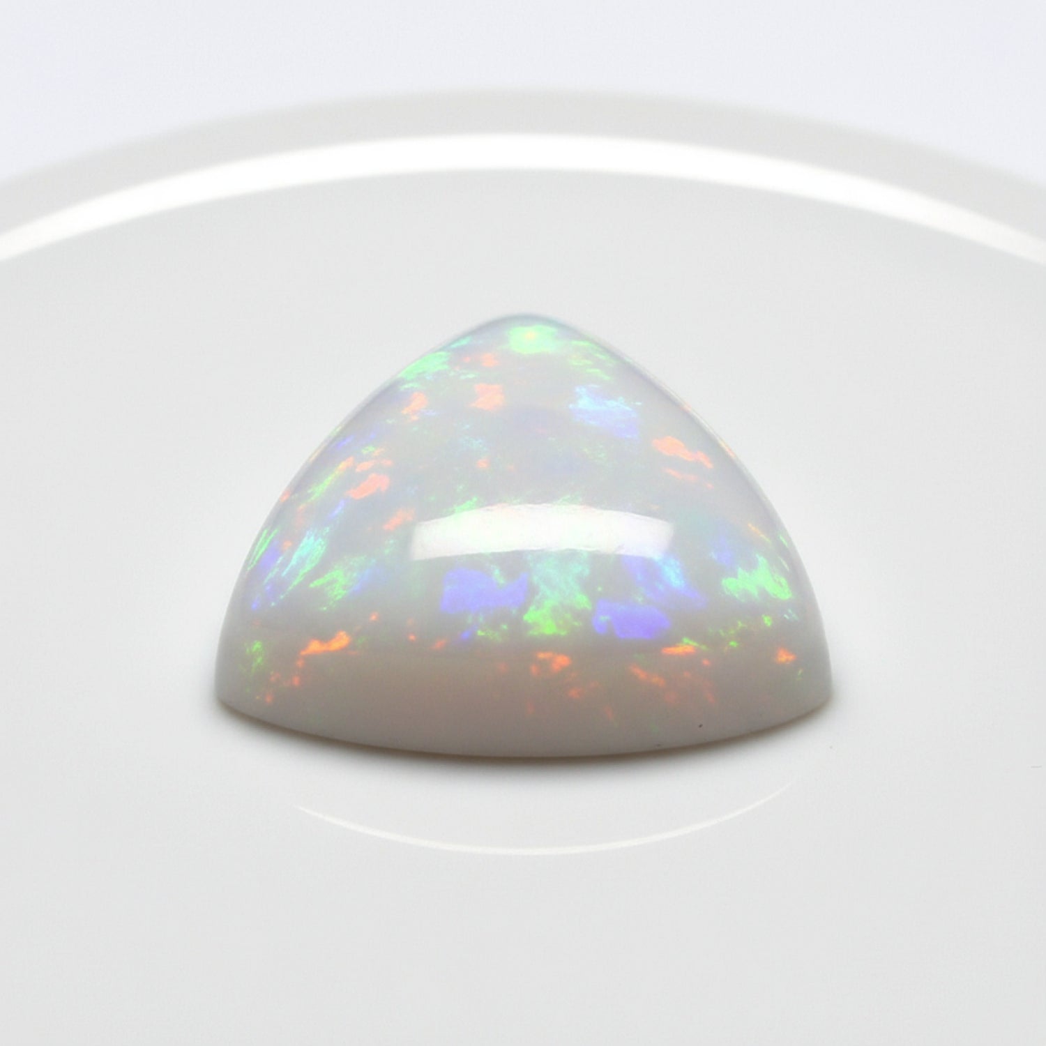 Created Opal 1PC Small 7x7 MM Triangle Cabochon White Splendid semi Precious Loose Gemstone