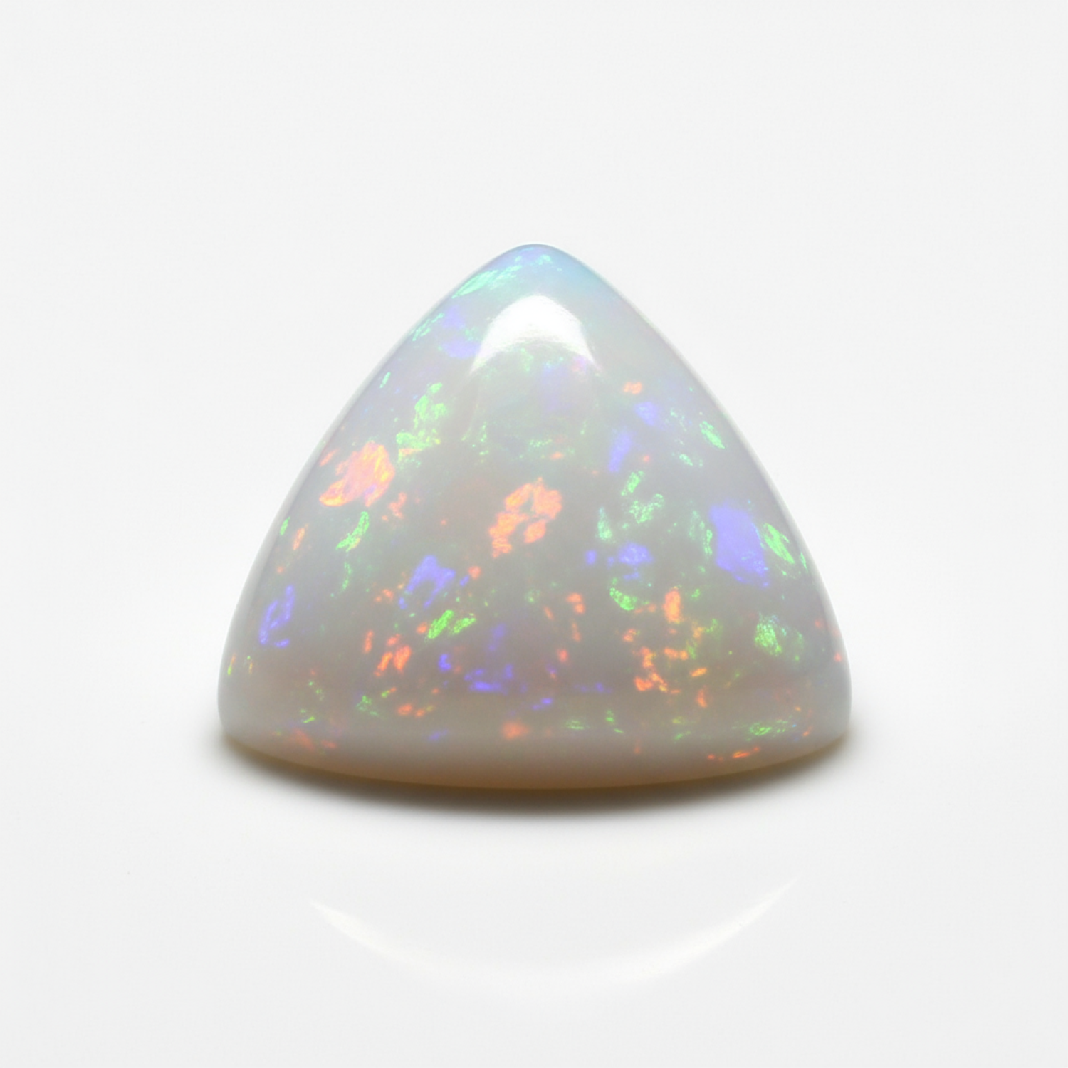 Created Opal 1PC Small 8x8 MM Triangle Cabochon White Luster semi Precious Loose Gemstones Imagen principal del producto