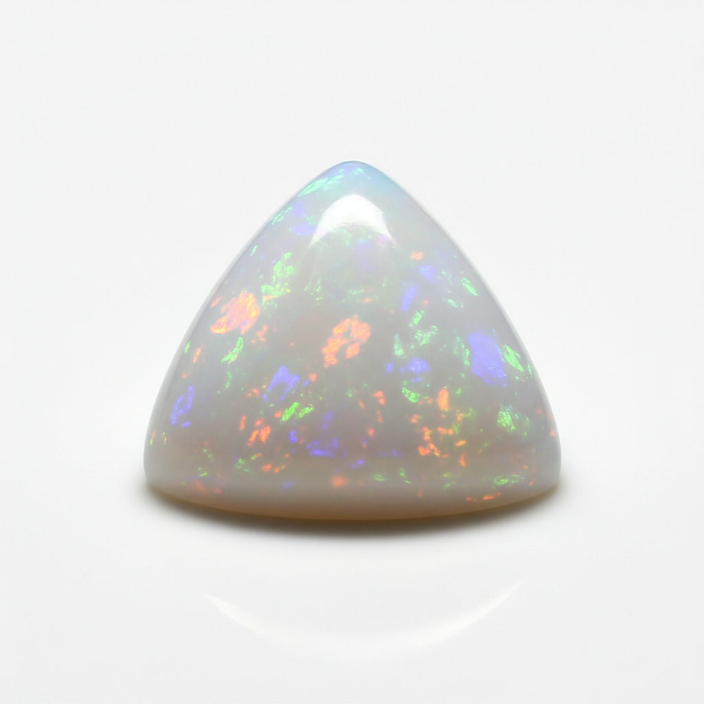 Created Opal 1PC Small 8x8 MM Triangle Cabochon White Luster semi Precious Loose Gemstones