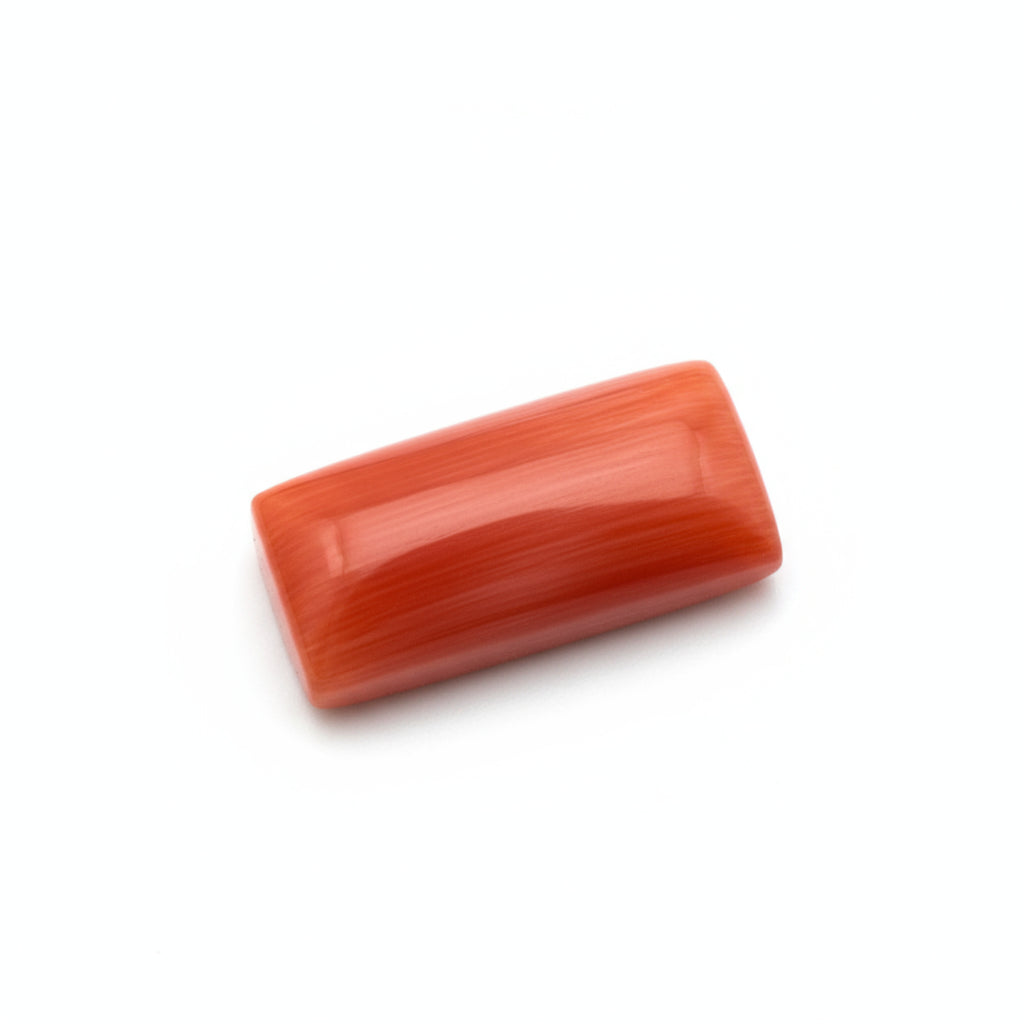Coral 1PC Medium 7x14 MM Baguette Cabochon Red Brilliant Precious Loose Gemstones