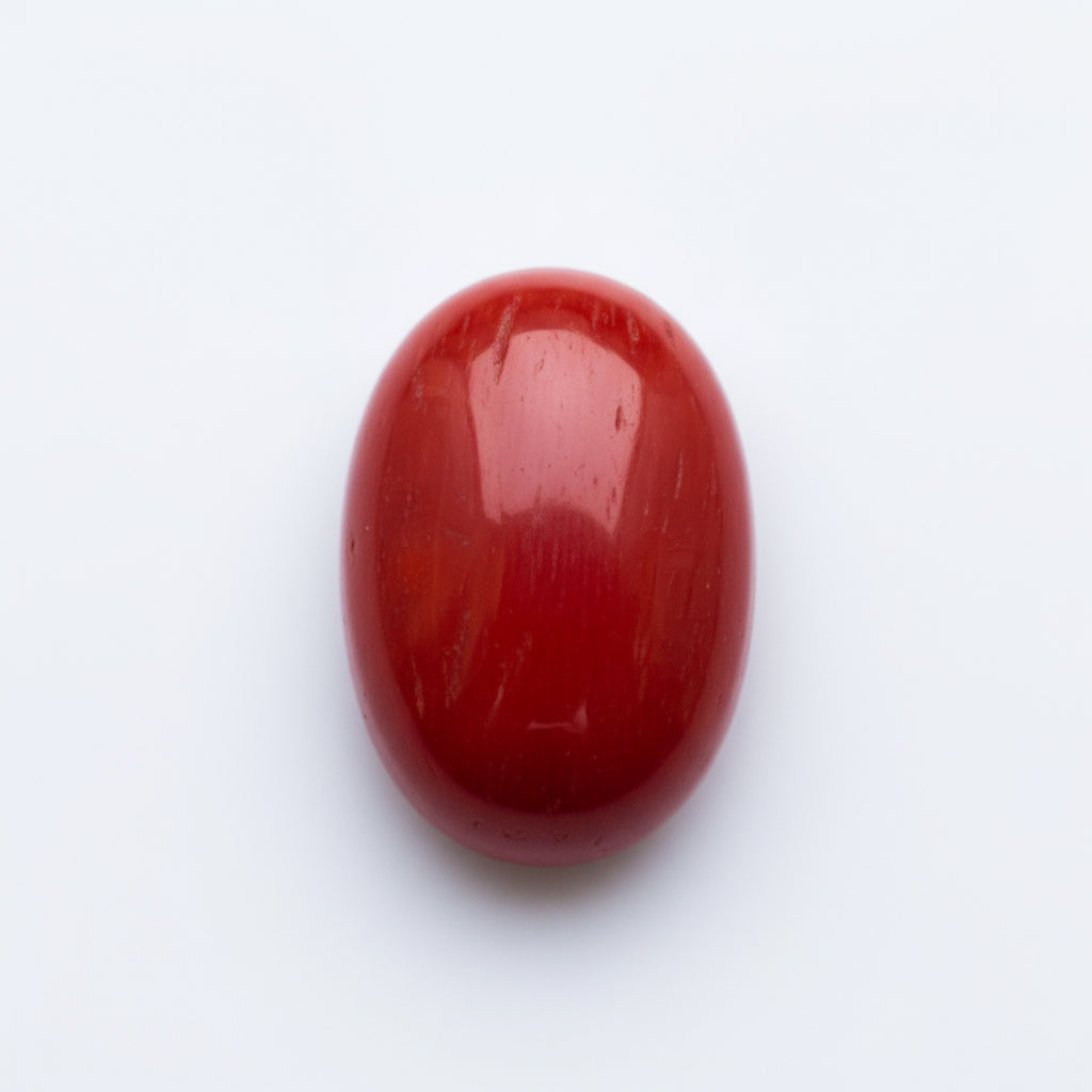 Coral 1PC Medium 8x10 MM Oval Cabochon Red Luster Precious Precious Gemstone