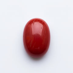 Coral 1PC Medium 8x10 MM Oval Cabochon Red Luster Precious Precious Gemstone