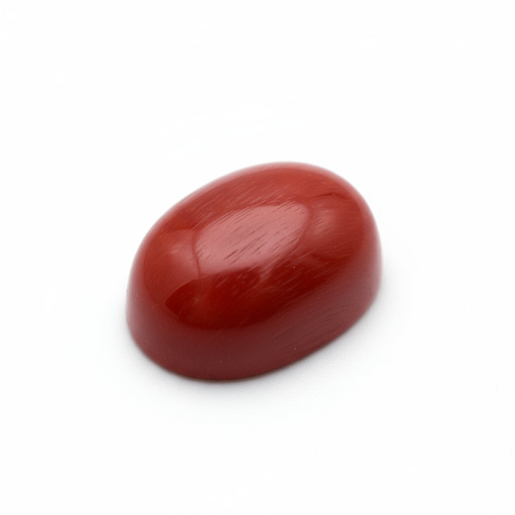 Coral 1PC Large 8x12 MM Oval Cabochon Red Shine Precious Loose Gems