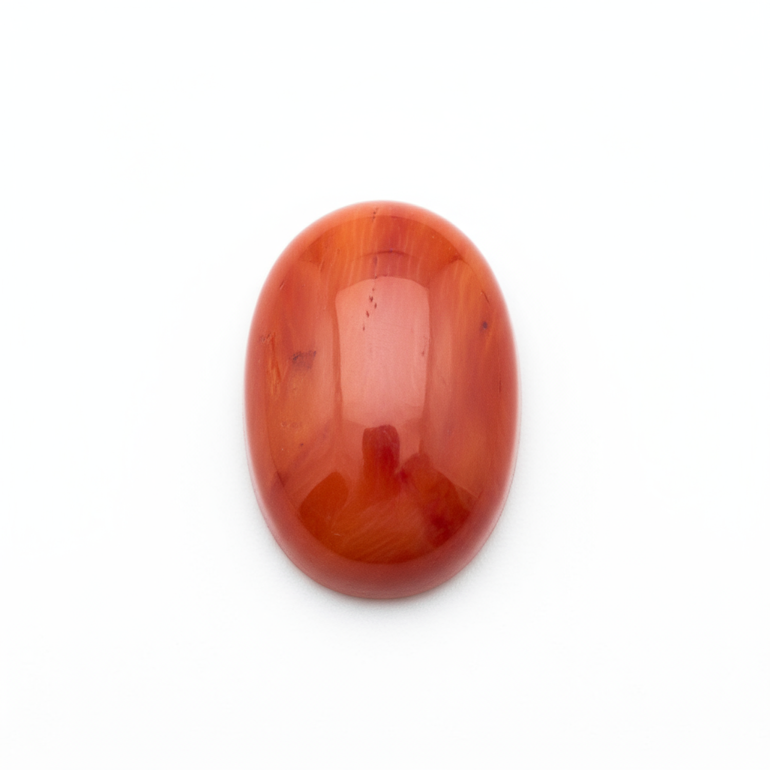 Coral 1PC Large 8x12 MM Oval Cabochon Red Shine Precious Loose Gems Immagine secondaria del prodotto
