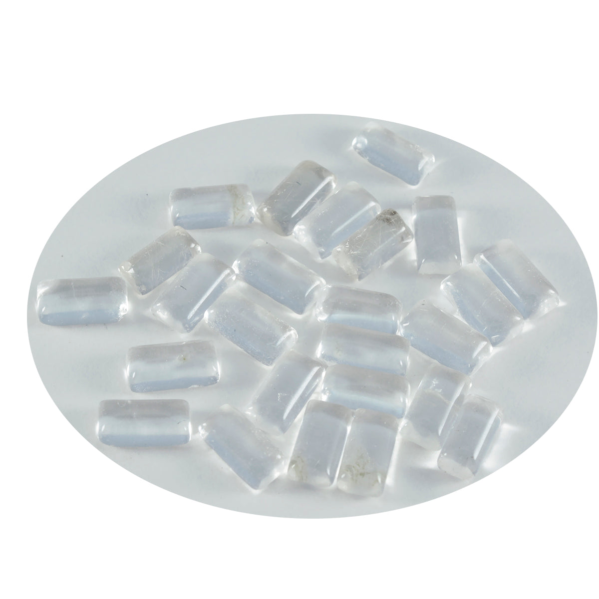 Crystal Quartz 10PC Tiny 3x6 MM Baguette Cabochon White Sparkling semi Precious Semi Precious Gemstone