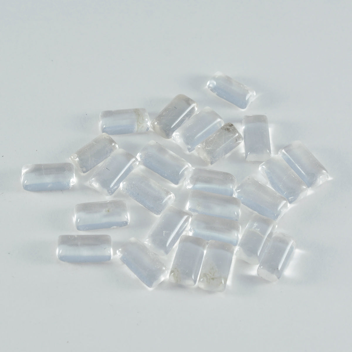 Crystal Quartz 10PC Tiny 3x6 MM Baguette Cabochon White Sparkling semi Precious Semi Precious Gemstone Secundaire afbeelding