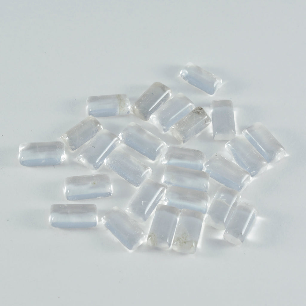 Crystal Quartz 10PC Tiny 3x6 MM Baguette Cabochon White Sparkling semi Precious Semi Precious Gemstone