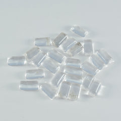 Crystal Quartz 10PC Tiny 3x6 MM Baguette Cabochon White Sparkling semi Precious Semi Precious Gemstone