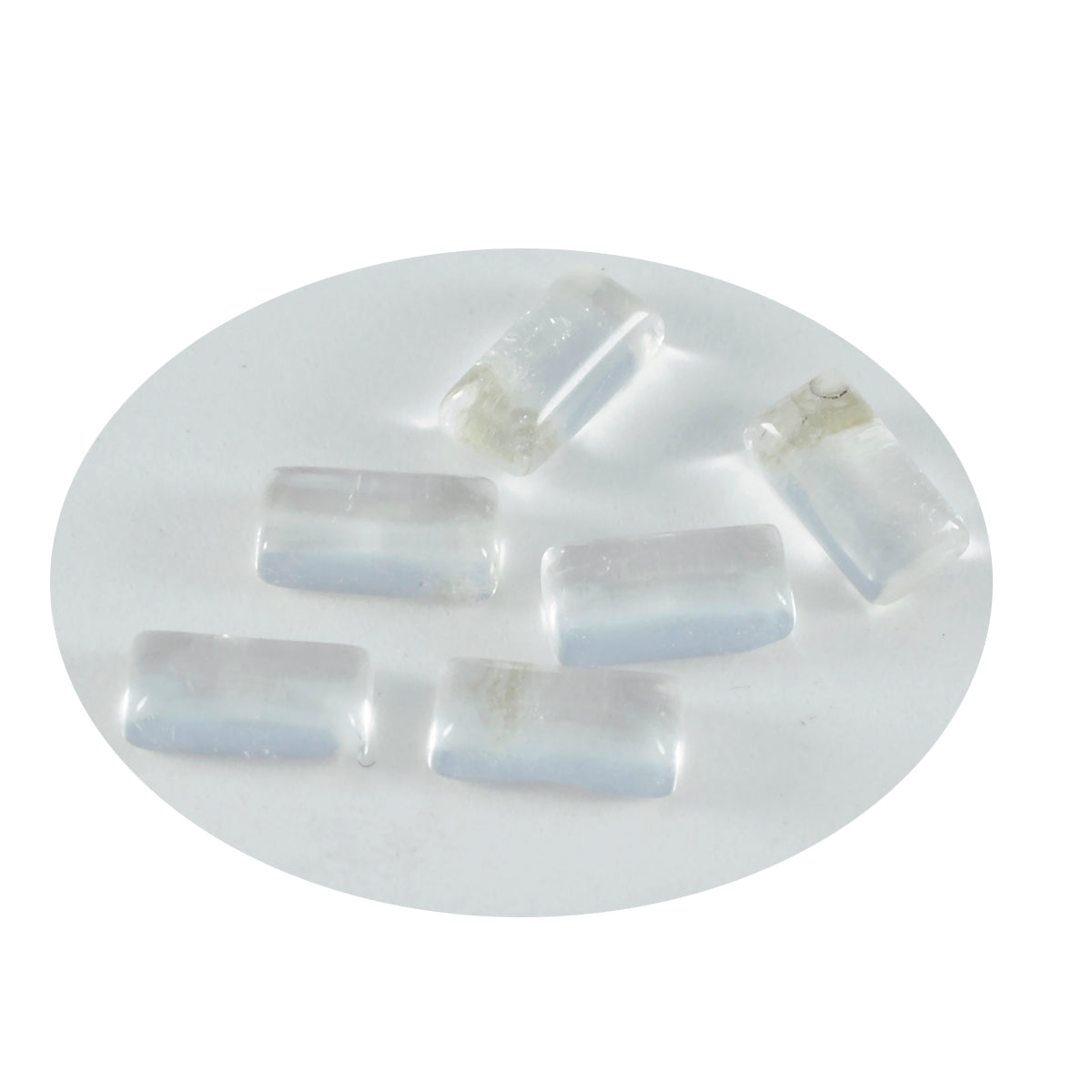 Crystal Quartz 1PC Small 5x10 MM Baguette Cabochon White Splendid semi Precious Gems Huvudsaklig produktbild