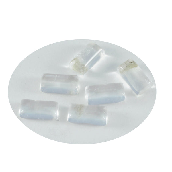 Crystal Quartz 1PC Small 5x10 MM Baguette Cabochon White Splendid semi Precious Gems