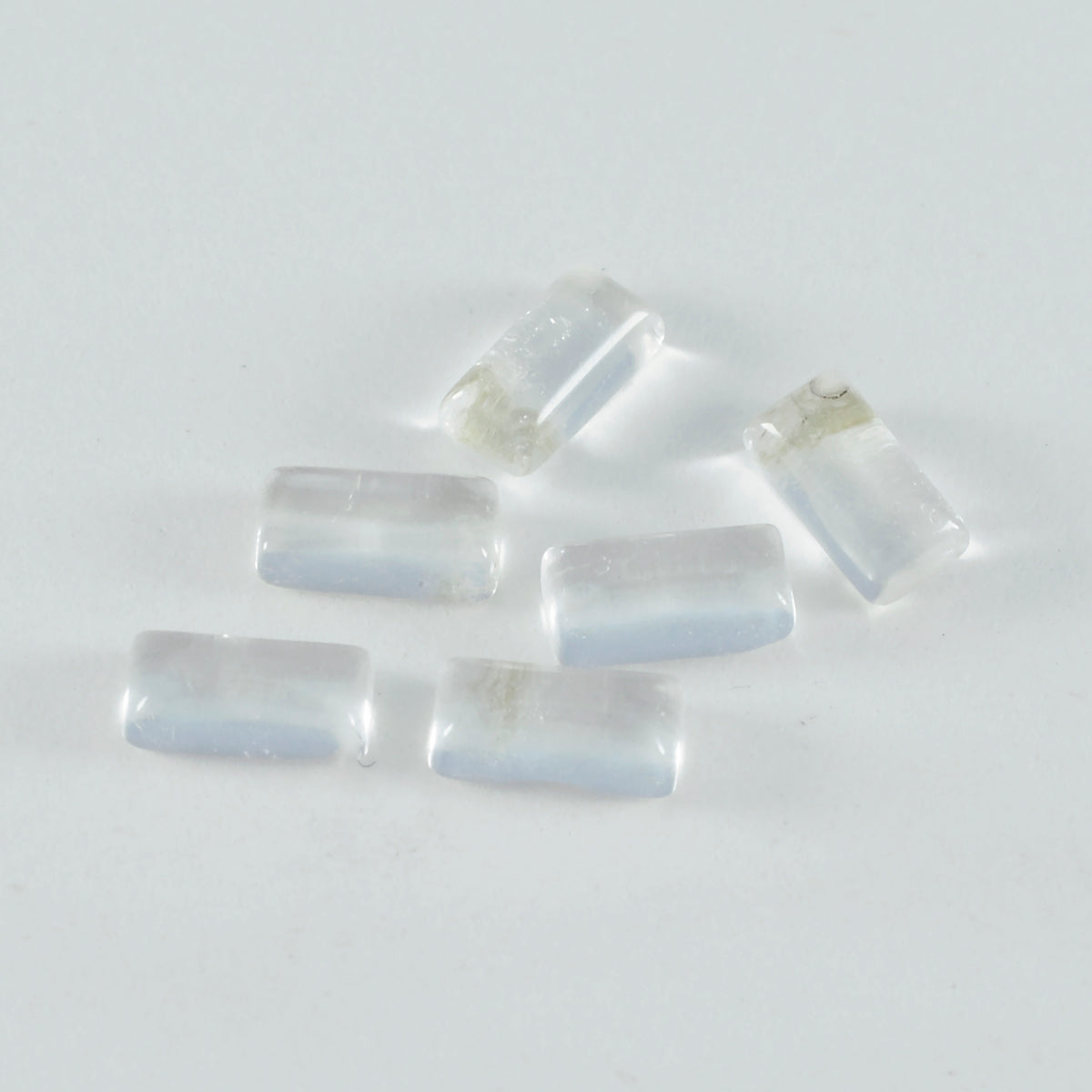 Crystal Quartz 1PC Small 5x10 MM Baguette Cabochon White Splendid semi Precious Gems Sekundär produktbild