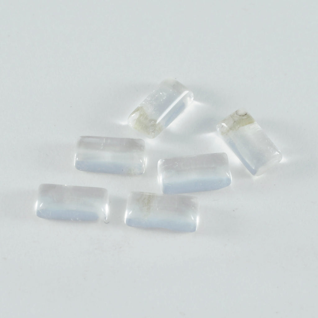 Crystal Quartz 1PC Small 5x10 MM Baguette Cabochon White Splendid semi Precious Gems