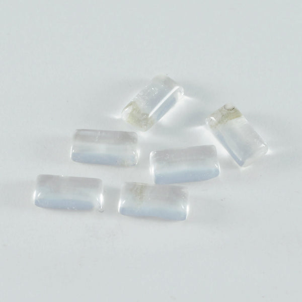 Crystal Quartz 1PC Small 5x10 MM Baguette Cabochon White Splendid semi Precious Gems