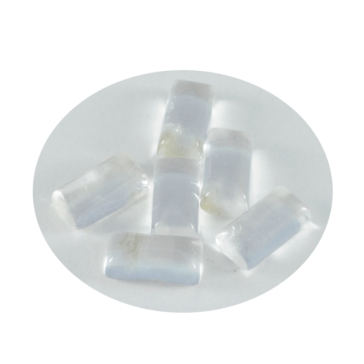 Crystal Quartz 1PC Small 6x12 MM Baguette Cabochon White Luster semi Precious Loose Gems Immagine principale del prodotto