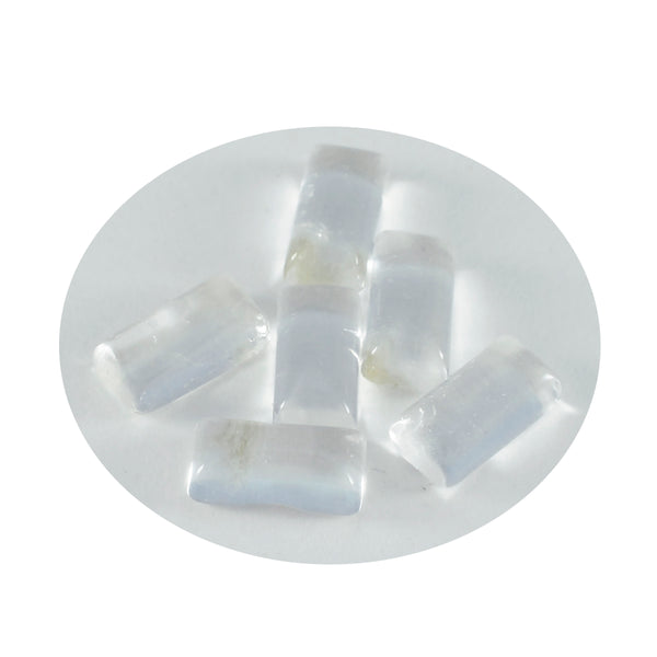 Crystal Quartz 1PC Small 6x12 MM Baguette Cabochon White Luster semi Precious Loose Gems