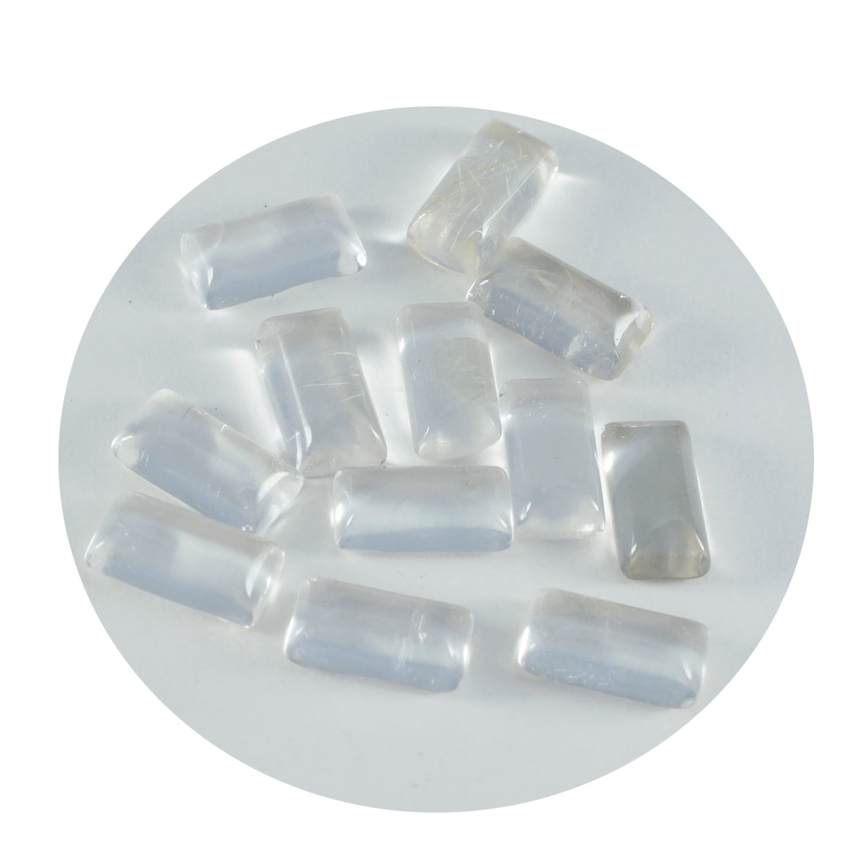 Crystal Quartz 1PC Medium 7x14 MM Baguette Cabochon White Lustrous semi Precious Loose Gemstone