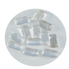 Crystal Quartz 1PC Medium 7x14 MM Baguette Cabochon White Lustrous semi Precious Loose Gemstone