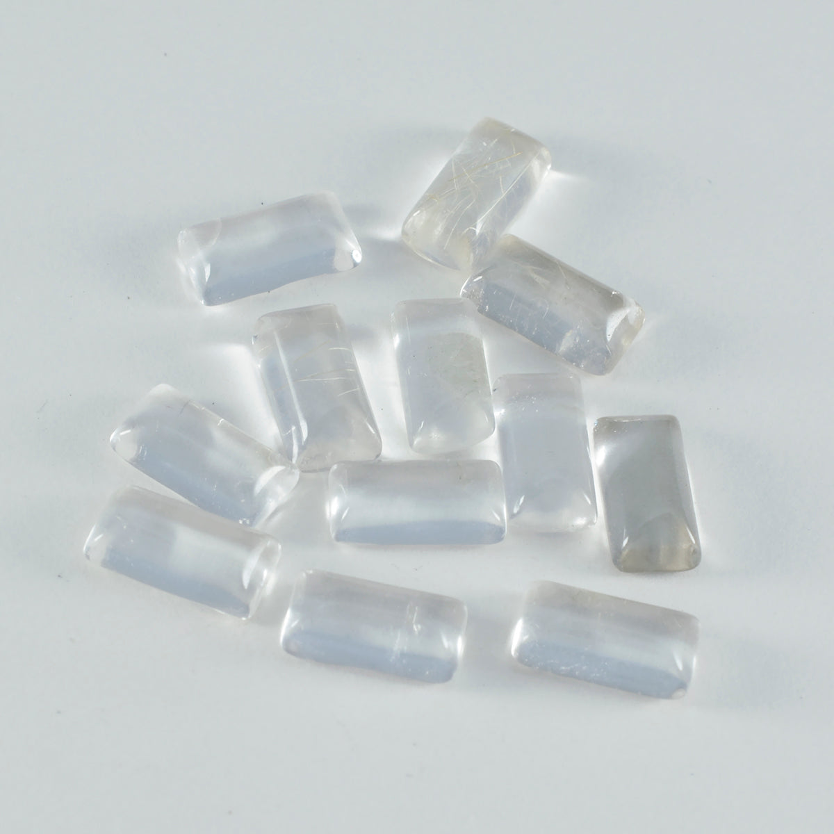 Crystal Quartz 1PC Medium 7x14 MM Baguette Cabochon White Lustrous semi Precious Loose Gemstone Secondary image