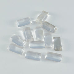 Crystal Quartz 1PC Medium 7x14 MM Baguette Cabochon White Lustrous semi Precious Loose Gemstone