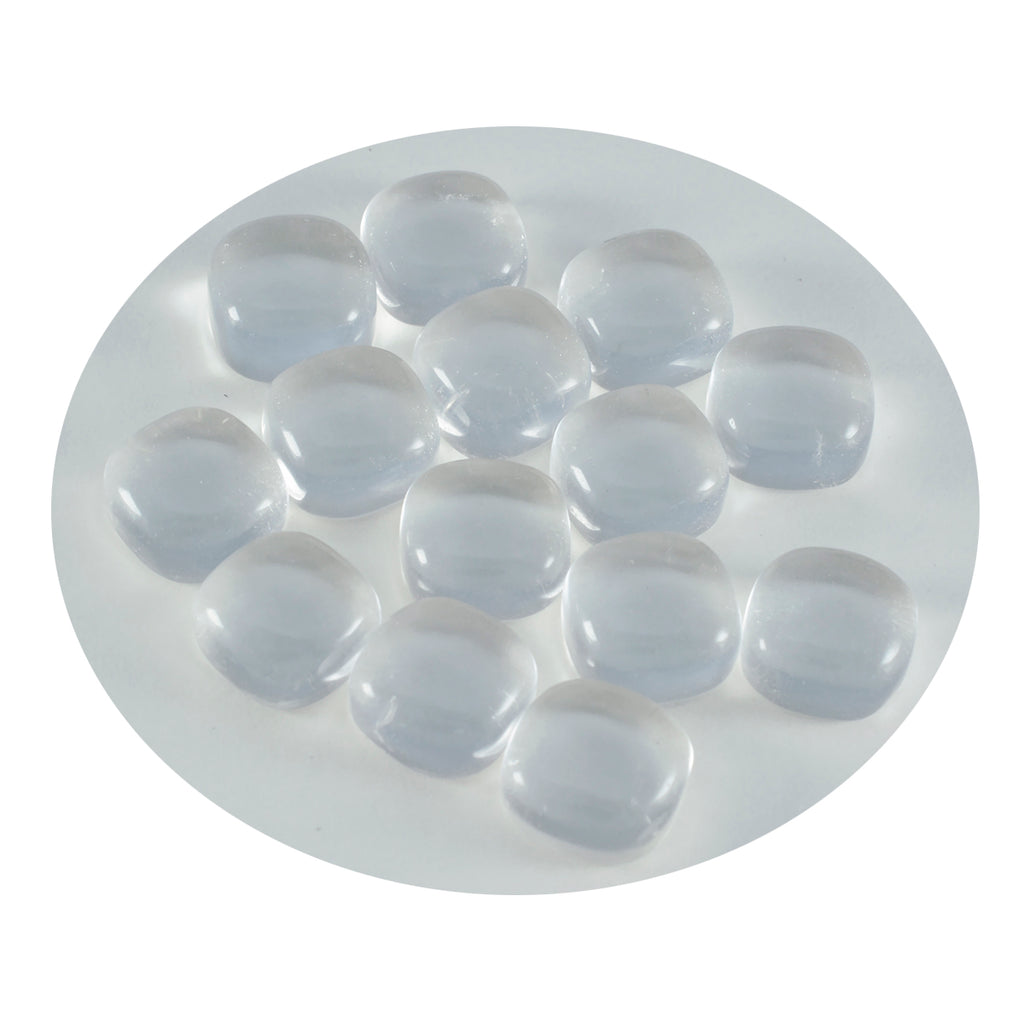 Crystal Quartz 10PC Tiny 4x4 MM Cushion Cabochon White Sparkling semi Precious Loose Gemstone