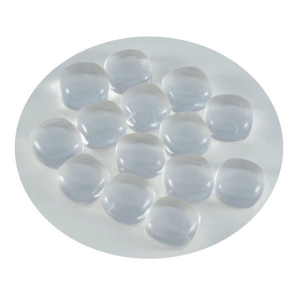 Crystal Quartz 10PC Tiny 4x4 MM Cushion Cabochon White Sparkling semi Precious Loose Gemstone