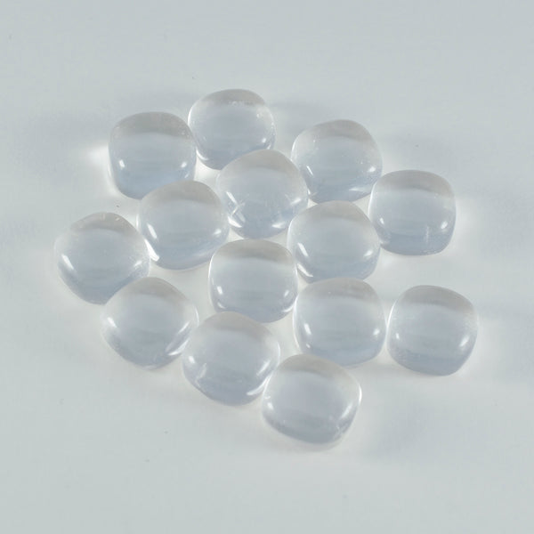 Crystal Quartz 10PC Tiny 4x4 MM Cushion Cabochon White Sparkling semi Precious Loose Gemstone
