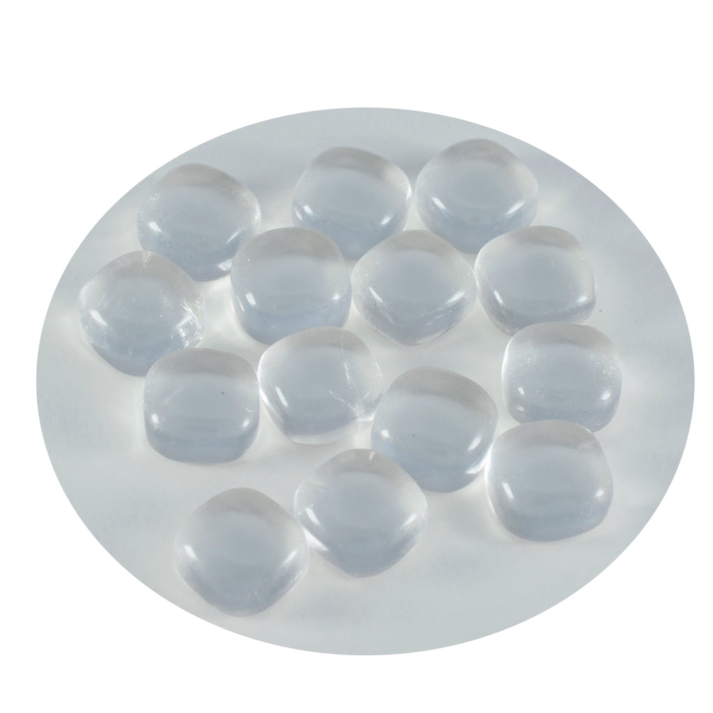 Crystal Quartz 10PC Tiny 5x5 MM Cushion Cabochon White Polished semi Precious Loose Gemstones