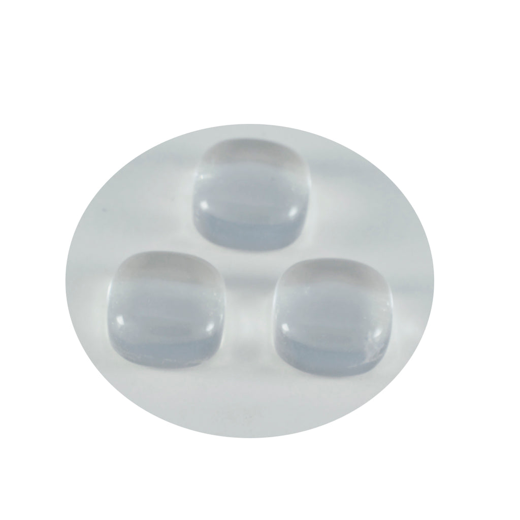 Crystal Quartz 1PC Small 7x7 MM Cushion Cabochon White Luster semi Precious Precious Gemstone
