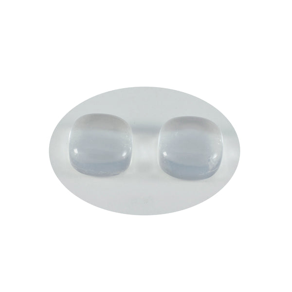 Crystal Quartz 1PC Small 8x8 MM Cushion Cabochon White Lustrous semi Precious Gems